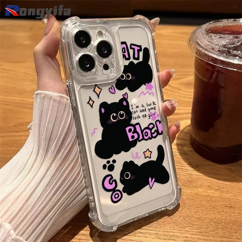 Realme Note 50 - Cute Black Cat Phone Case For