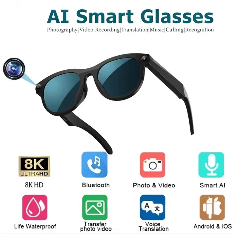 8KHD Smart AI Glasses Color Ch - огляд і ціна Smart Glasses Lens