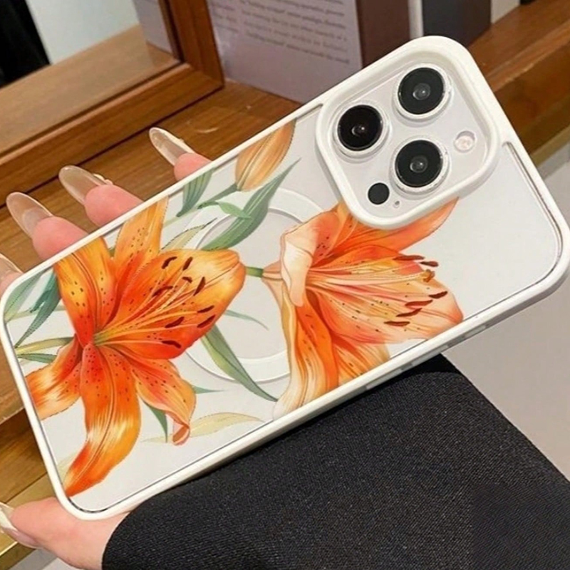 Orange Lily-Patterned Magnetic - огляд і ціна Apple Iphone 15