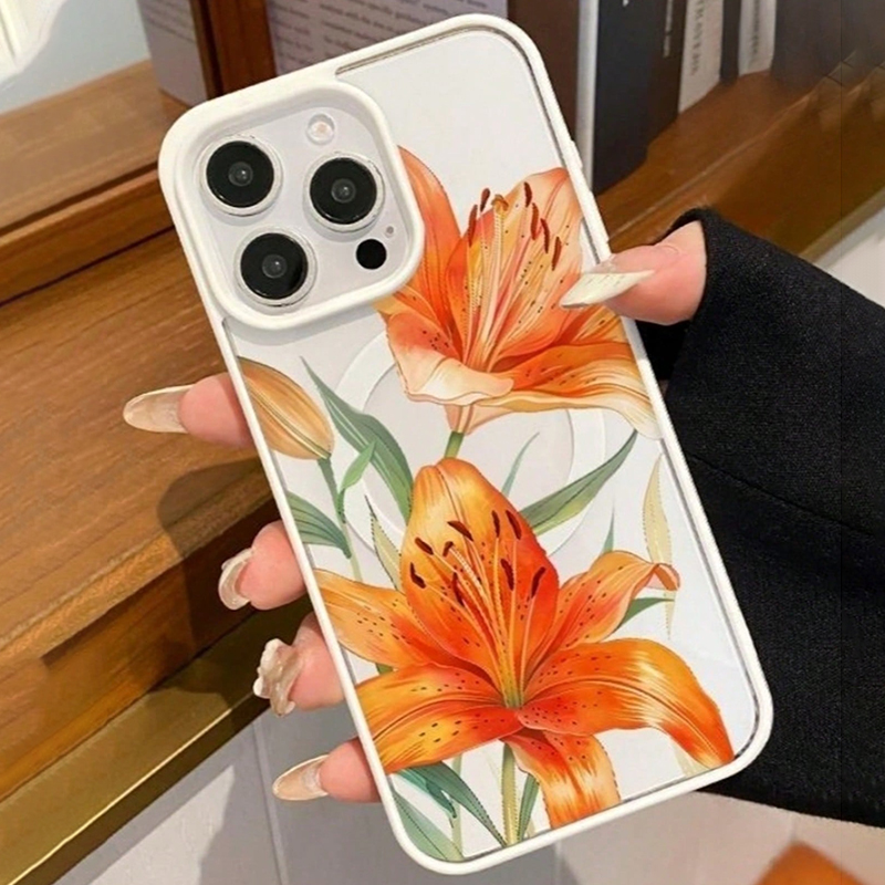 Orange Lily-Patterned Magnetic - огляд і ціна Apple Iphone 15